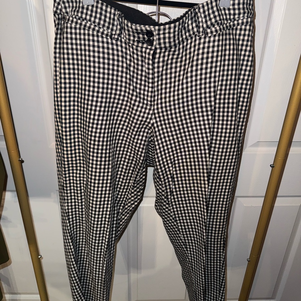 Lane Bryant Black and White Gingham Trousers